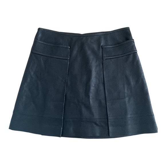 Tory Burch NWT Fae Leather Skirt | Black Perforated | Size 10 - Picture 2 of 7